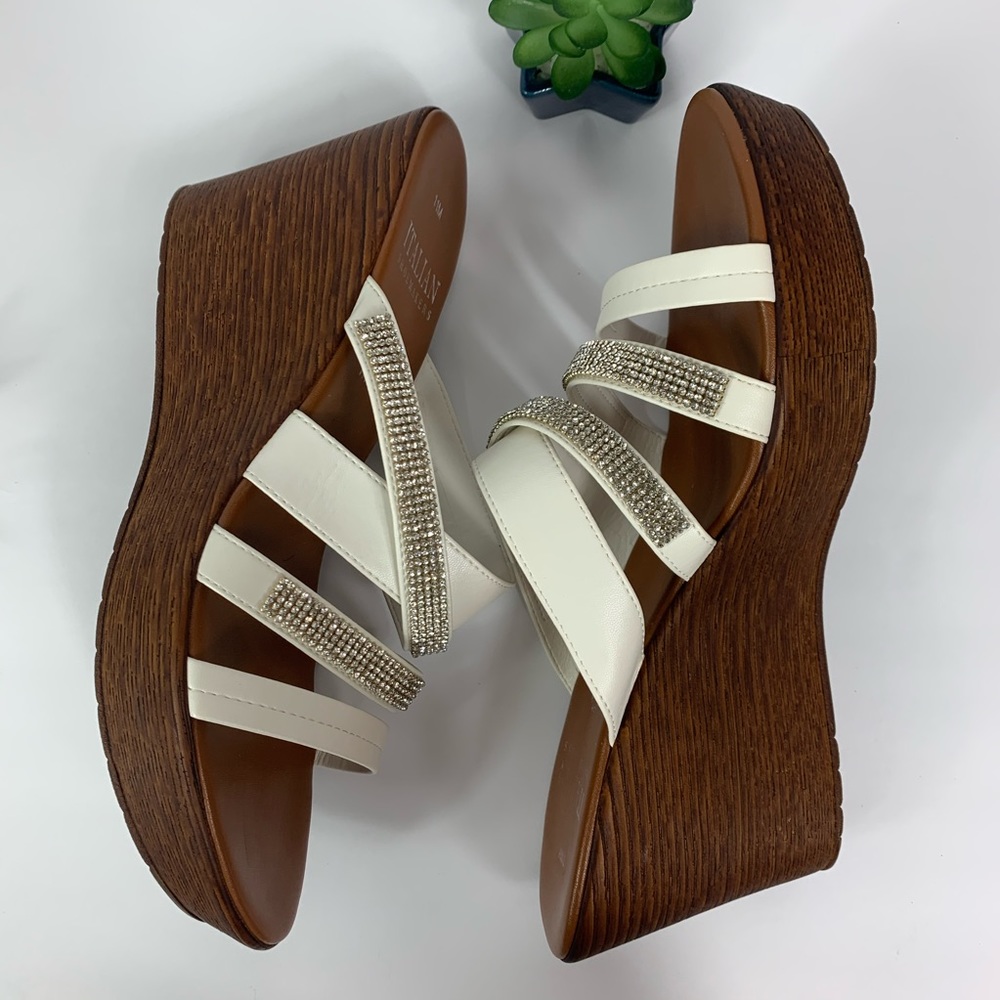 Italian Shoemaker Shoes Platform Sandals Leather - Picture 3 of 8